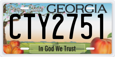 GA license plate CTY2751