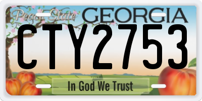 GA license plate CTY2753
