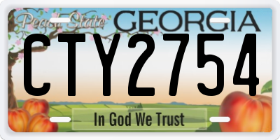 GA license plate CTY2754