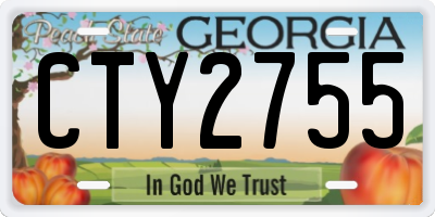 GA license plate CTY2755