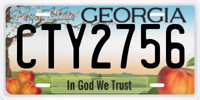 GA license plate CTY2756