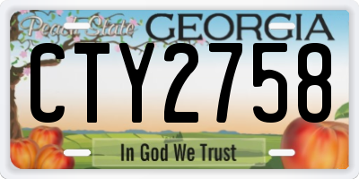 GA license plate CTY2758