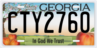 GA license plate CTY2760