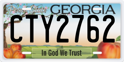 GA license plate CTY2762