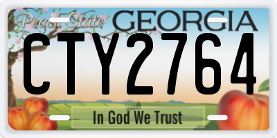 GA license plate CTY2764