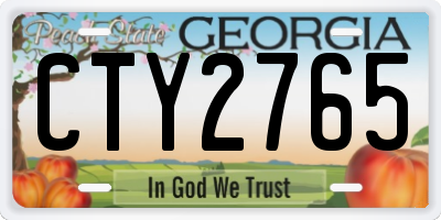 GA license plate CTY2765