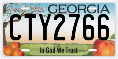 GA license plate CTY2766