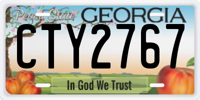 GA license plate CTY2767