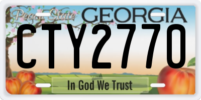 GA license plate CTY2770