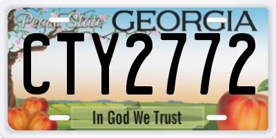 GA license plate CTY2772