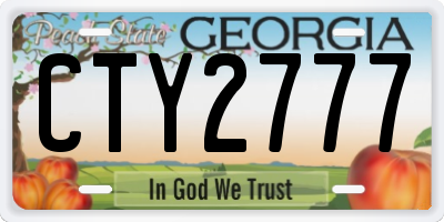 GA license plate CTY2777