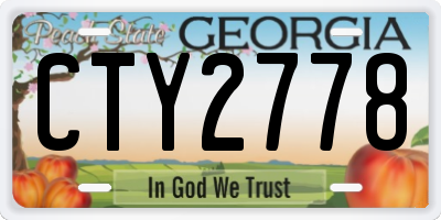 GA license plate CTY2778