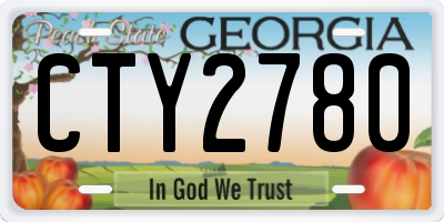 GA license plate CTY2780
