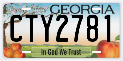 GA license plate CTY2781