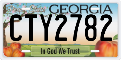 GA license plate CTY2782