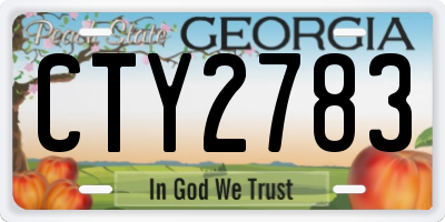GA license plate CTY2783