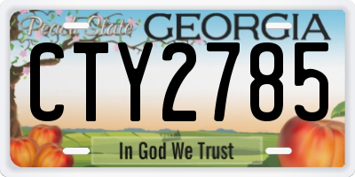 GA license plate CTY2785
