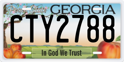 GA license plate CTY2788