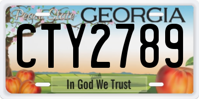 GA license plate CTY2789
