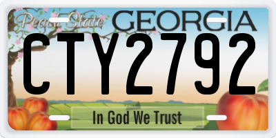 GA license plate CTY2792