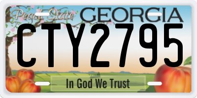 GA license plate CTY2795