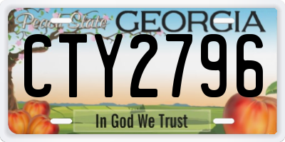 GA license plate CTY2796
