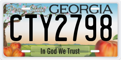 GA license plate CTY2798