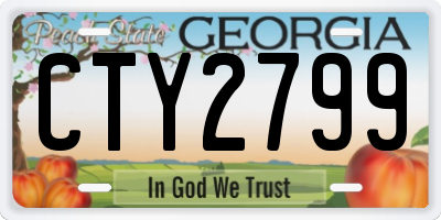 GA license plate CTY2799