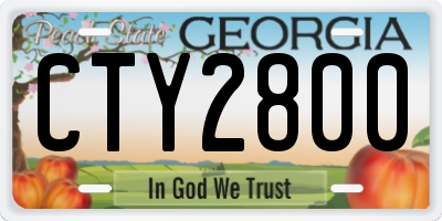 GA license plate CTY2800