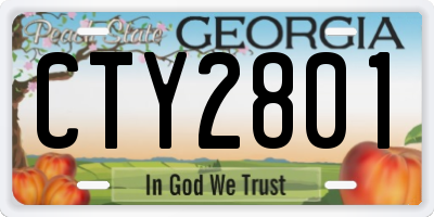 GA license plate CTY2801