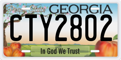 GA license plate CTY2802