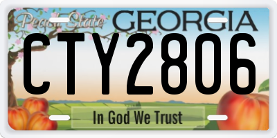 GA license plate CTY2806