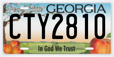 GA license plate CTY2810