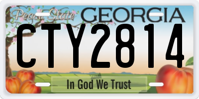 GA license plate CTY2814