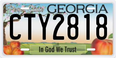 GA license plate CTY2818