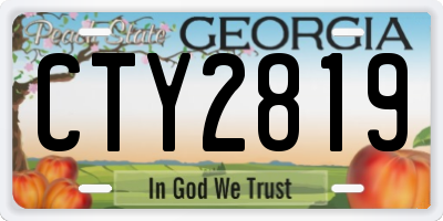 GA license plate CTY2819