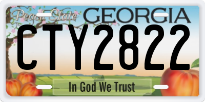 GA license plate CTY2822