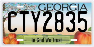 GA license plate CTY2835