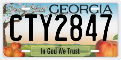 GA license plate CTY2847