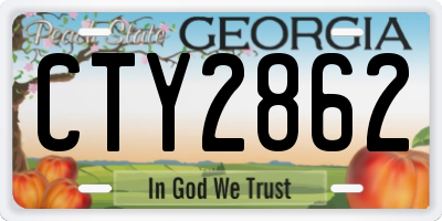 GA license plate CTY2862