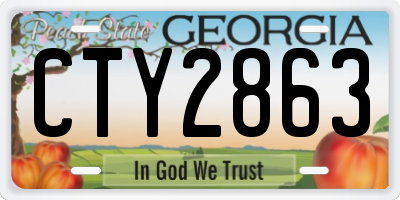 GA license plate CTY2863