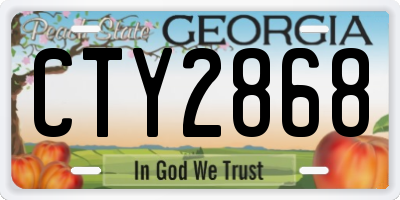 GA license plate CTY2868