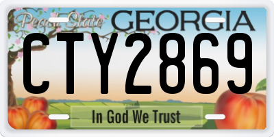 GA license plate CTY2869