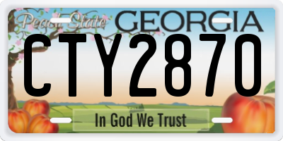 GA license plate CTY2870