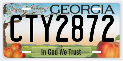 GA license plate CTY2872