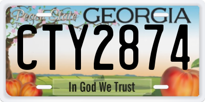 GA license plate CTY2874