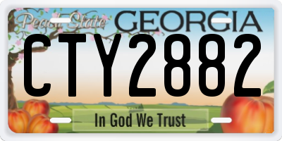 GA license plate CTY2882