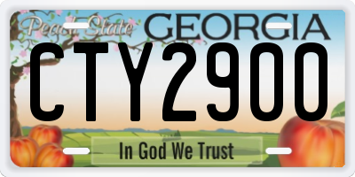 GA license plate CTY2900