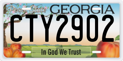 GA license plate CTY2902