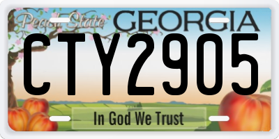 GA license plate CTY2905